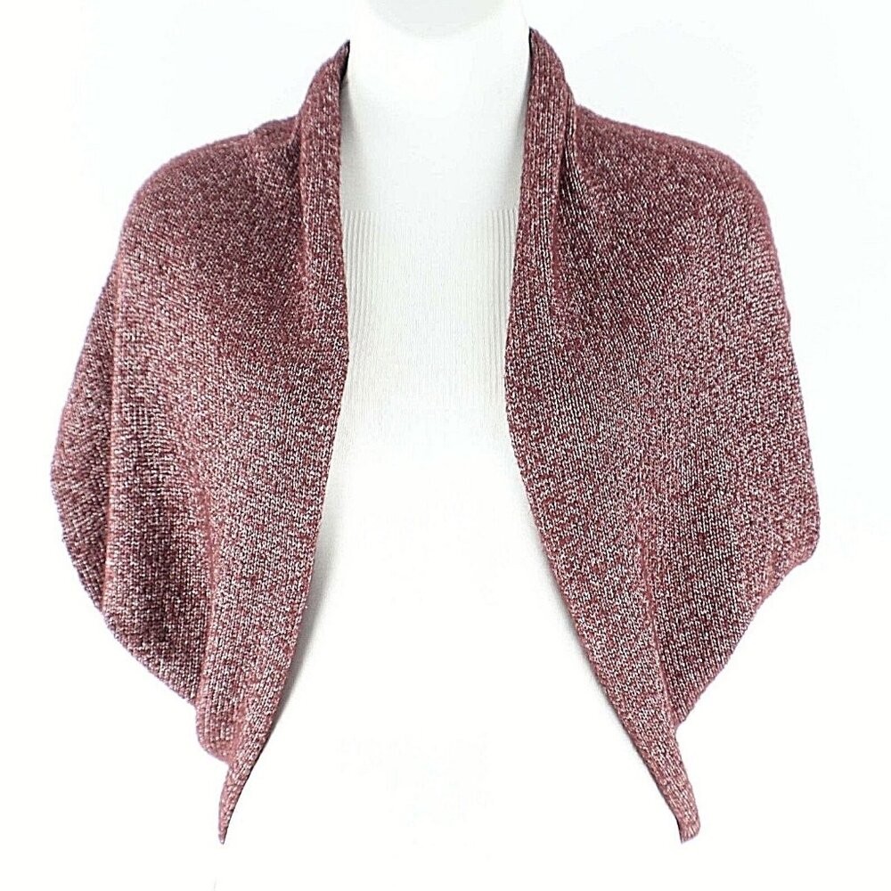 PH8 Sz M Burgundy Silver Nylon Acrylic Angora Cocoon Sweater